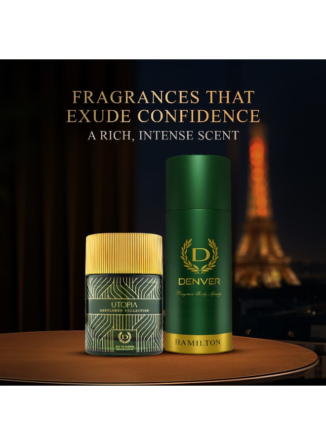 Denver Gentlemen Collection Gift Pack ( Hamilton Deo 165ML + Utopia Perfume 100ML) - Image 5